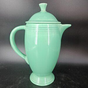 Vintage Fiestaware Fiesta Coffee Pot Server Lid Turquoise Teal Ceramic HLC USA